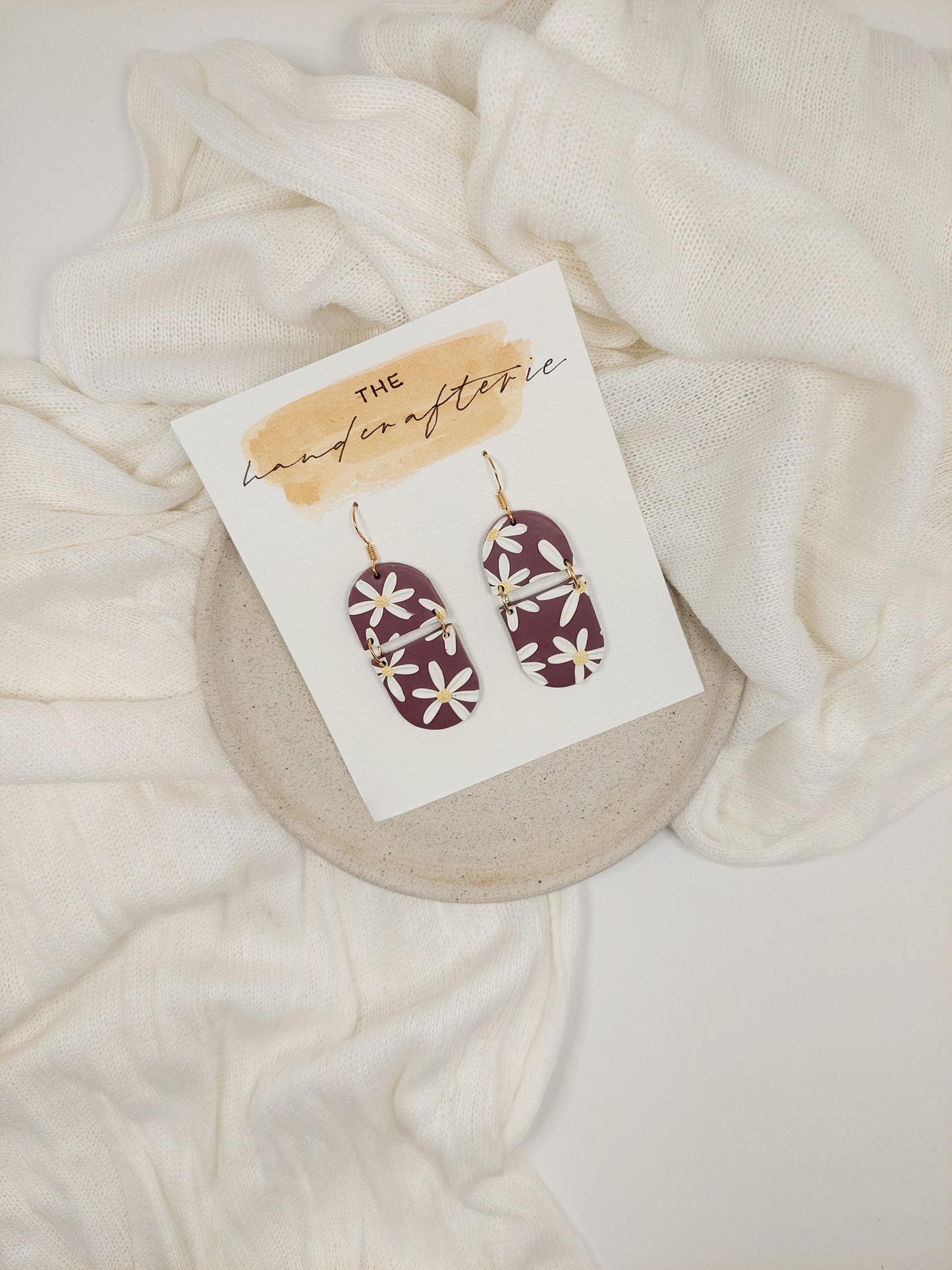 DAISY SPLIT SOLE EARRINGS - WINE