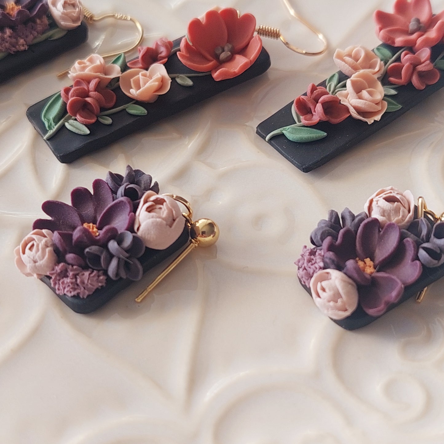 FLORAL EARRINGS MINI - PURPLES