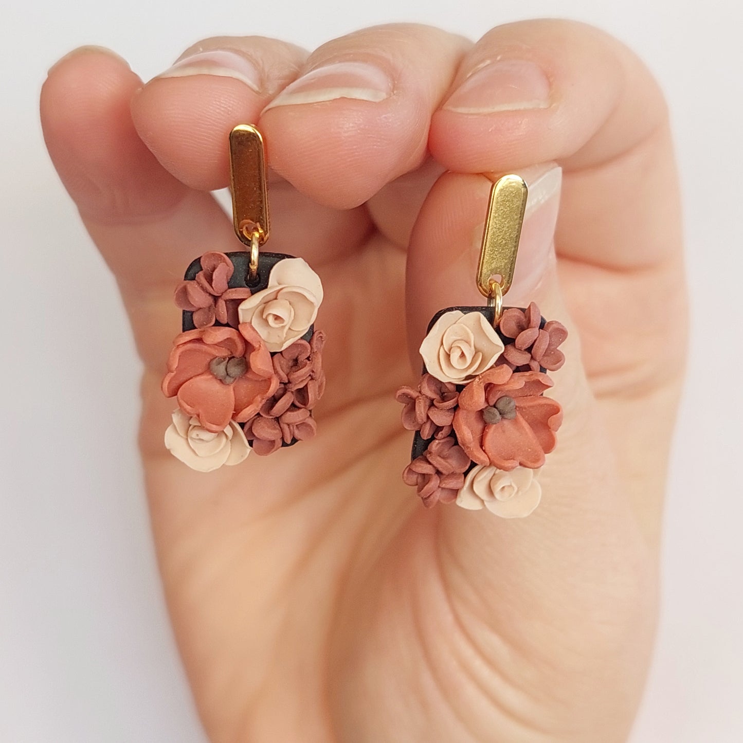 FLORAL EARRINGS MINI - ORANGES