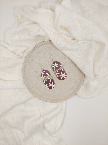 DAISY SPLIT SOLE EARRINGS - WINE