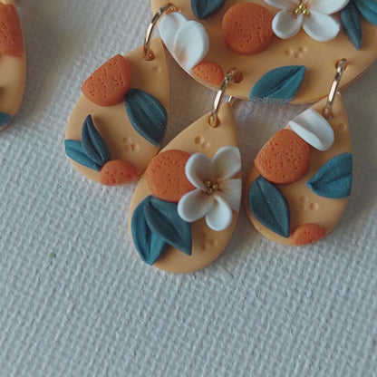 ORANGE BLOOM DANGLES