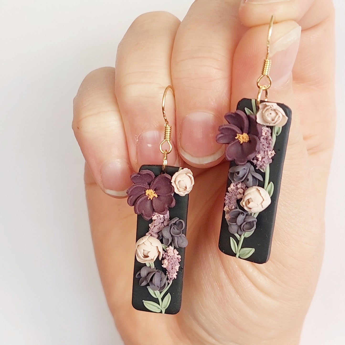 FLORAL EARRINGS - PURPLES