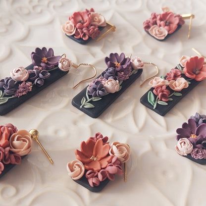 FLORAL EARRINGS - PURPLES